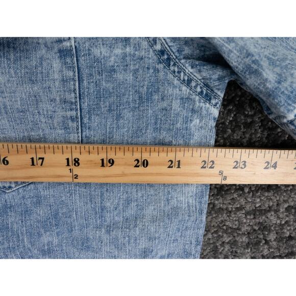 Levis Shirt Mens XL (Large Fit) Blue Acid Wash Denim Short Sleeve Casual Western - Picture 6 of 8